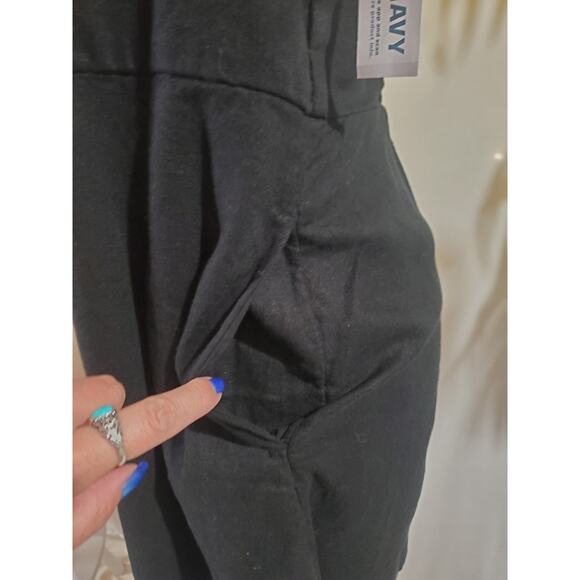 Old Navy NWT Womens Linen Blend Mini Cami Dress Size LP Black Pockets Minimalist - Picture 5 of 13